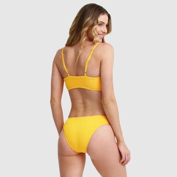 NWT Mosmann yellow lined ribbed bikini top and bottom set, M - Picture 4 of 16